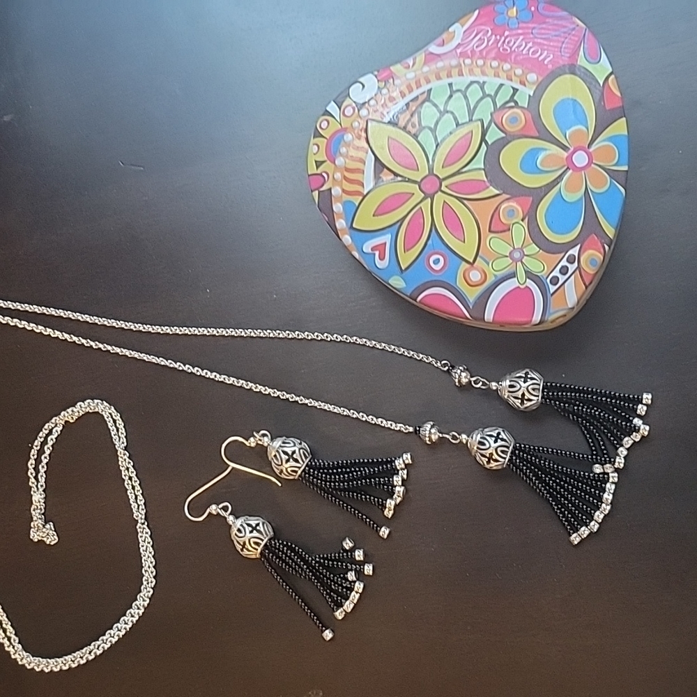 Brighton Boho Roots Lariat Necklace and Earrings Set